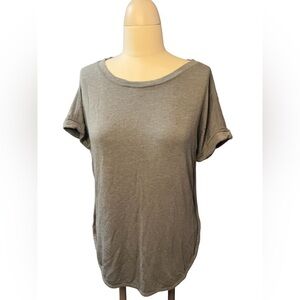 MATTY M Women's Top Sz Small Rolled Cuff  T-shirt Short Sleeve Solid Green